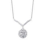 0,26 ct. Diamant Brillant Baguette Halskette