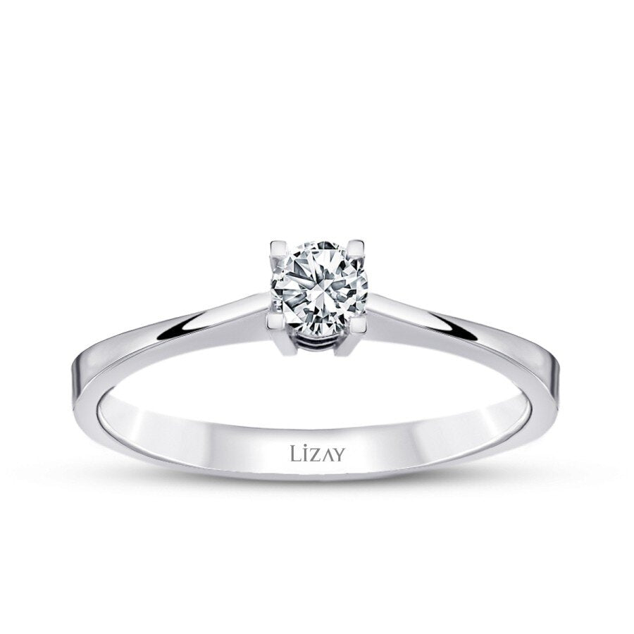 0.10 ct. Diamant Rund Solitär Verlobungsring