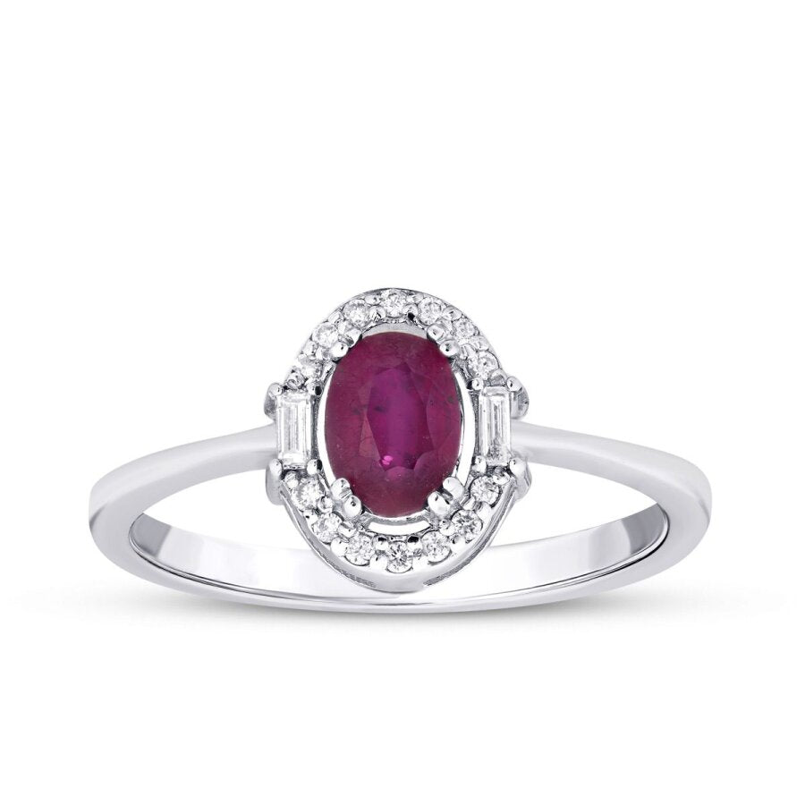 0.95 ct. Diamant Rubin Ring
