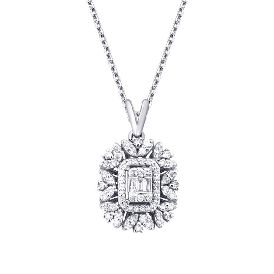 0.30 ct. Diamant Baguette Halskette
