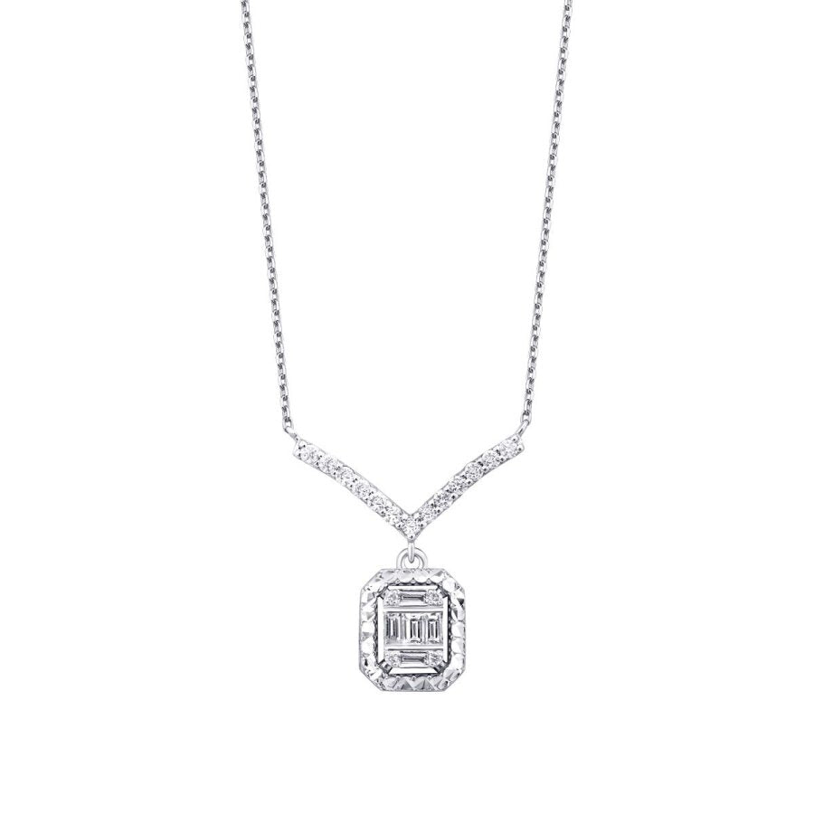 0,23 ct. Diamant Baguette Trend Halskette