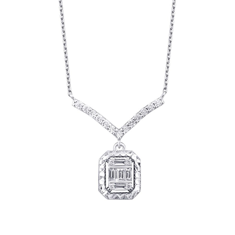 0,23 ct. Diamant Baguette Trend Halskette