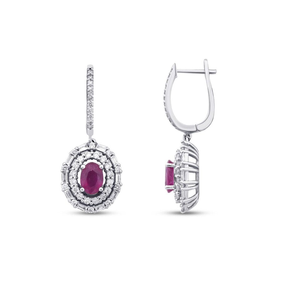 3.84 ct. Diamant Rubin Ohrringe