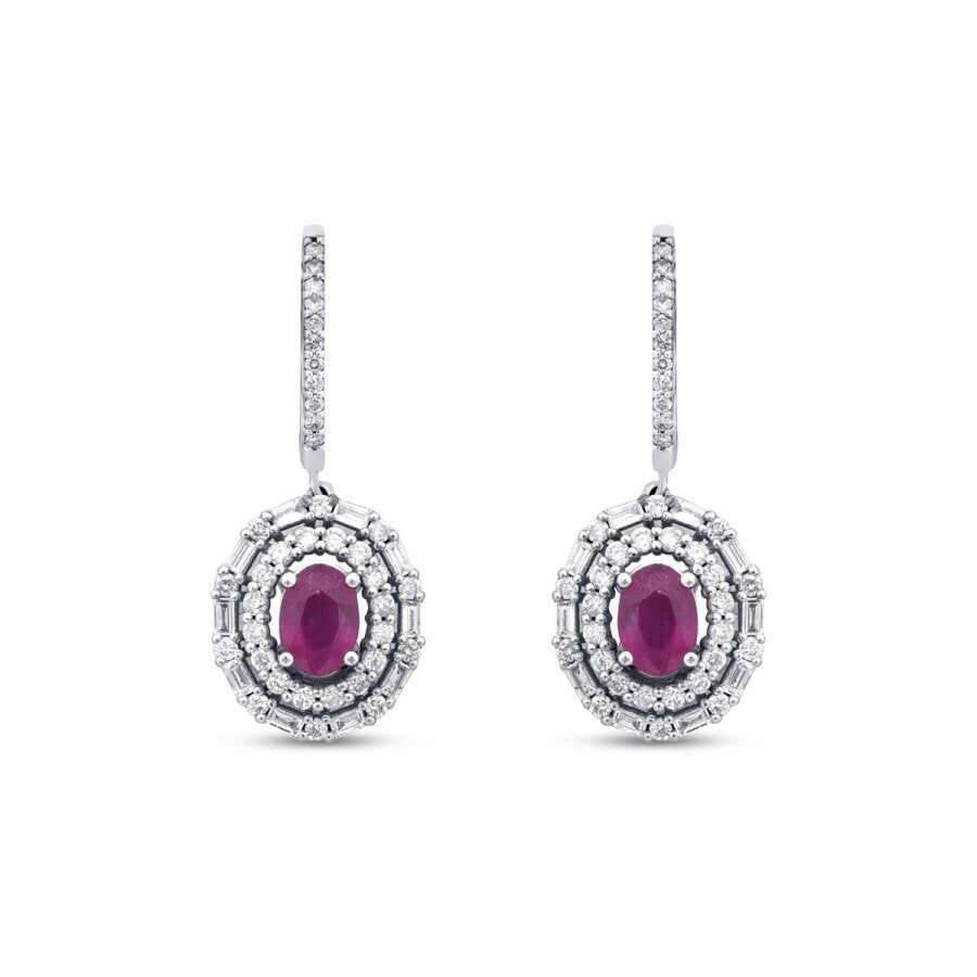 3.84 ct. Diamant Rubin Ohrringe