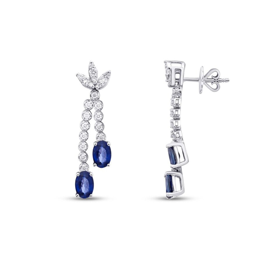 2.66 ct. Diamant Saphir Ohrringe