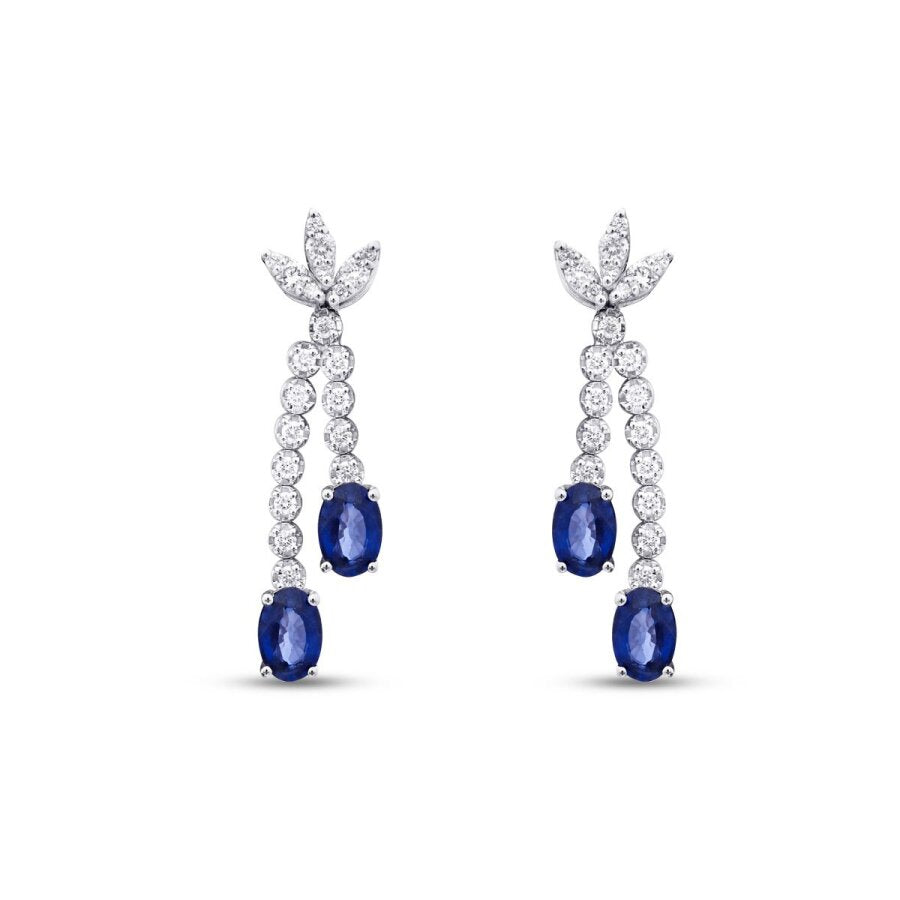 2.66 ct. Diamant Saphir Ohrringe