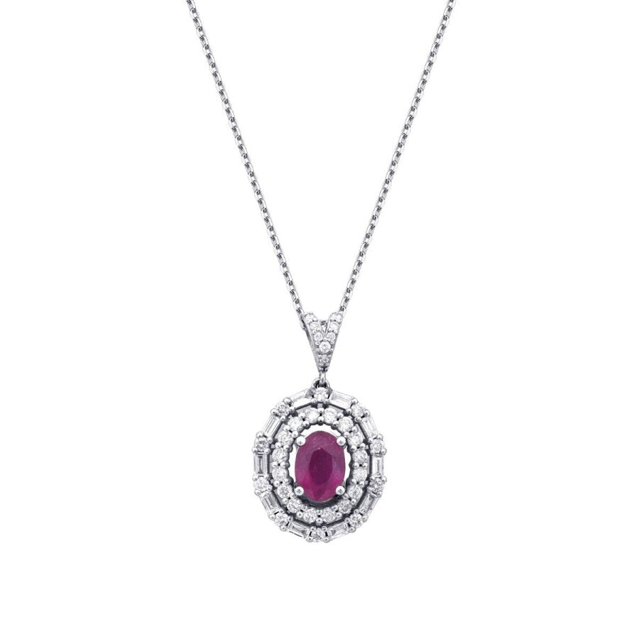 1.62 ct. Diamant Rubin Halskette