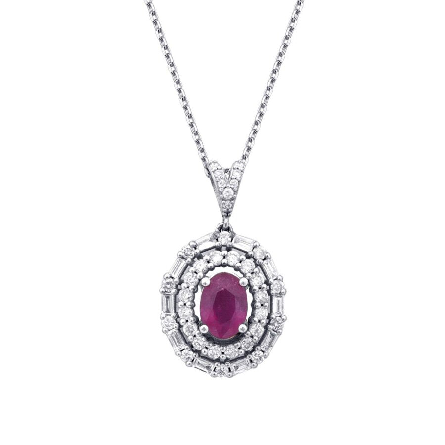 1,62 ct. Diamant Rubin Halskette