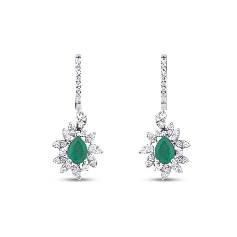 2.06 ct. Diamant Smaragd Ohrringe
