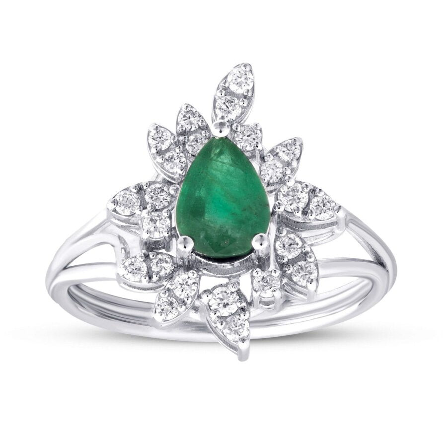 1,01 ct. Diamant Smaragd Ring