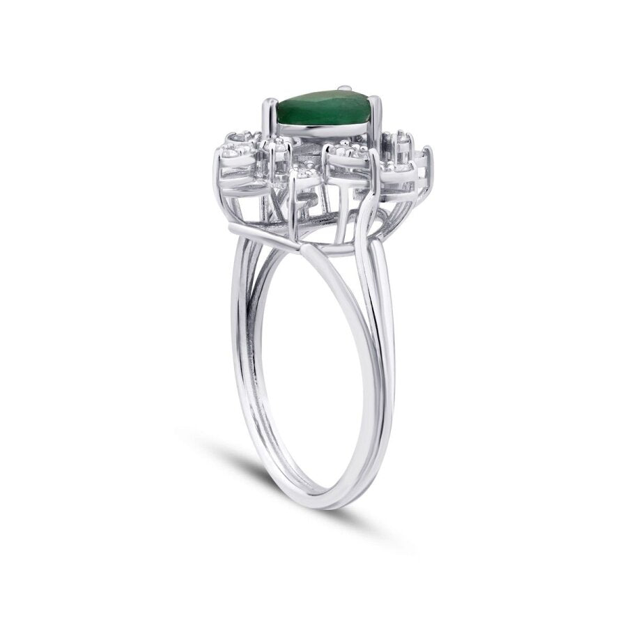 1,01 ct. Diamant Smaragd Ring