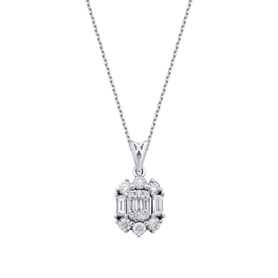 0.49 ct. Diamant Baguette Halskette