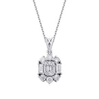 0.49 ct. Diamant Baguette Halskette