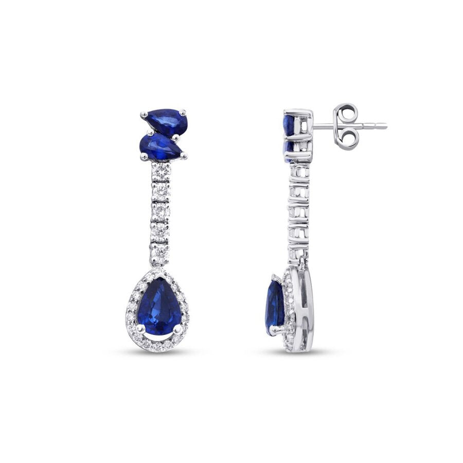 2.82 ct. Diamant Saphir Ohrringe
