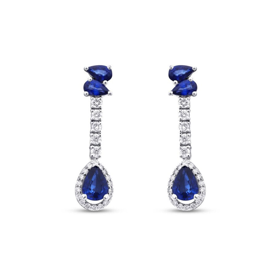 2.82 ct. Diamant Saphir Ohrringe