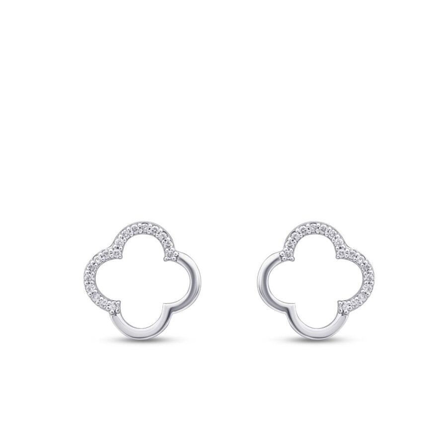 0,13 ct. Diamant Kleeblatt-Ohrringe