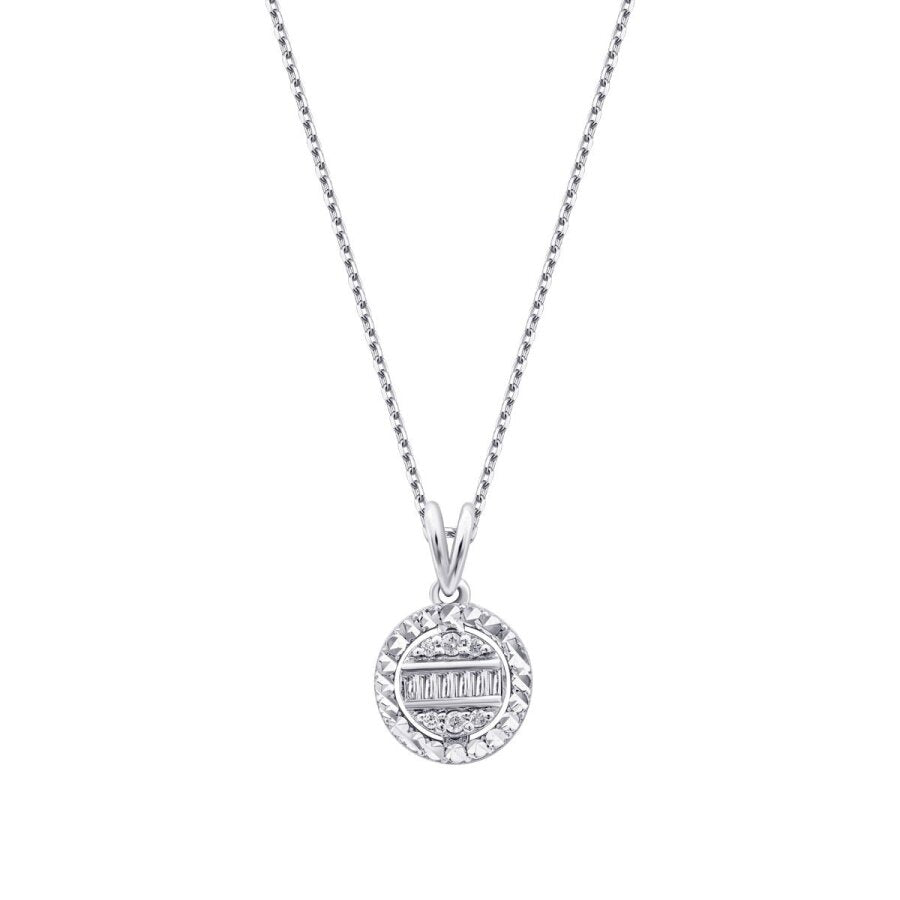 0.08 ct. Diamant Effekt Baguette Halskette
