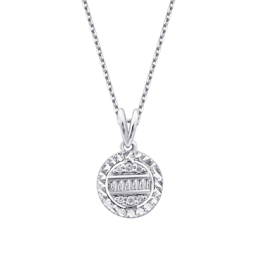0,08 ct. Diamant Effekt Baguette Halskette