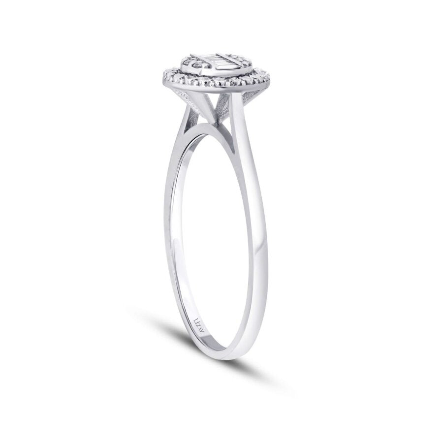 0,11 ct. Diamant Baguette Ring
