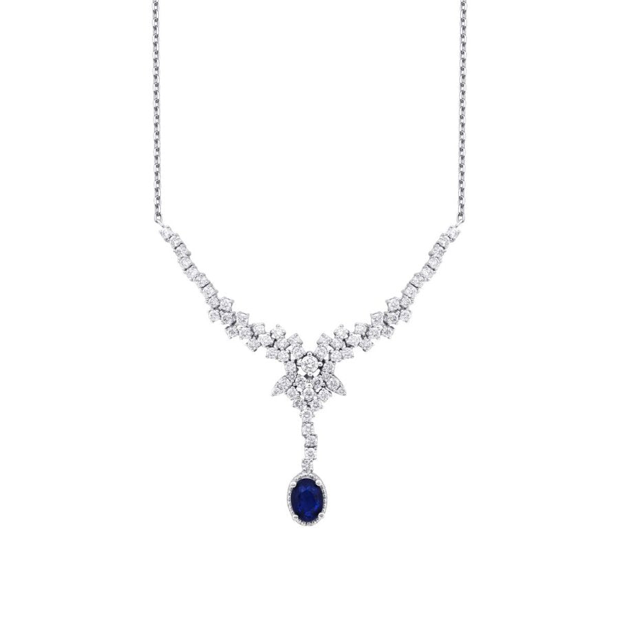 2.05 ct. Diamant Saphir Halskette