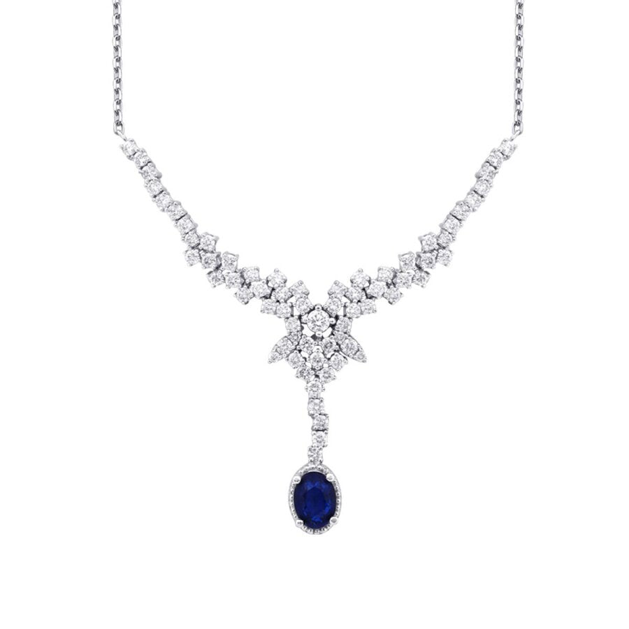 2.05 ct. Diamant Saphir Halskette