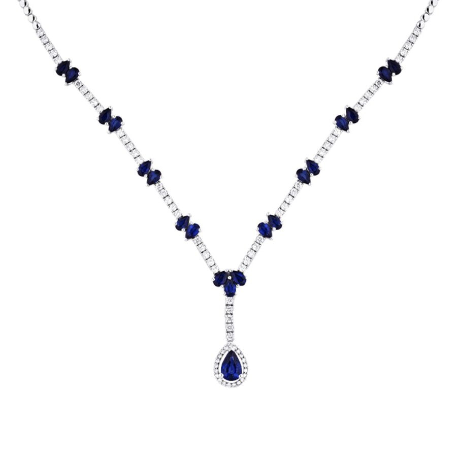 8.06 ct. Diamant Saphir Halskette