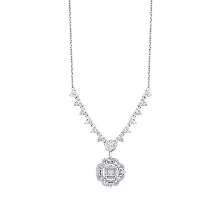 1.03 ct. Diamant Baguette Halskette