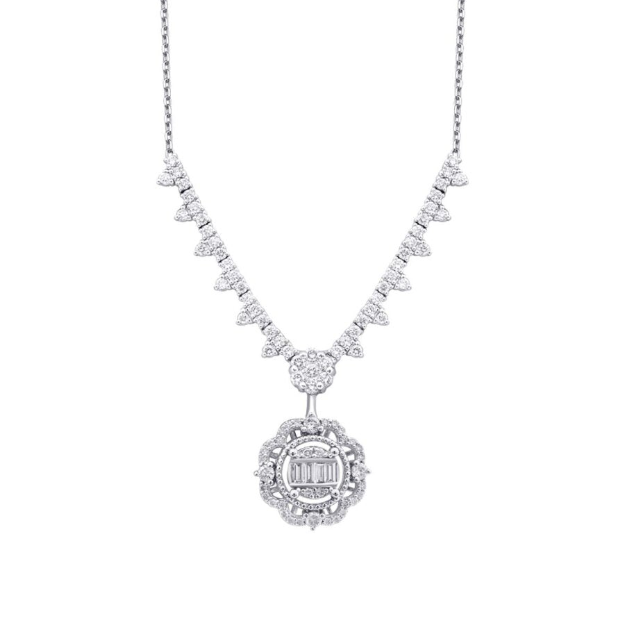 1.03 ct. Diamant Baguette Halskette