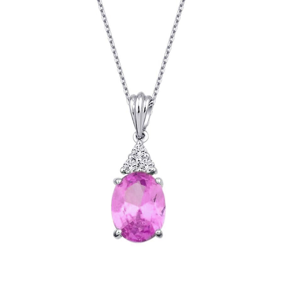 2,03 ct. Diamant Rosa Saphir Halskette