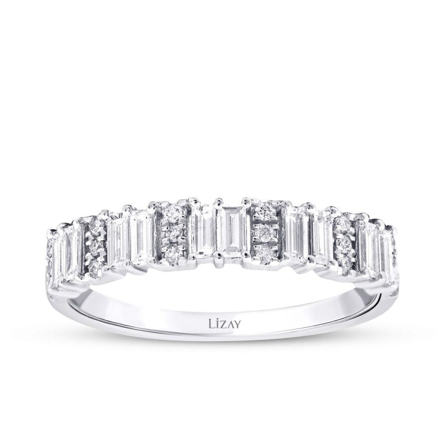 0,47 ct. Diamant Baguette Halb-Memoire-Ring