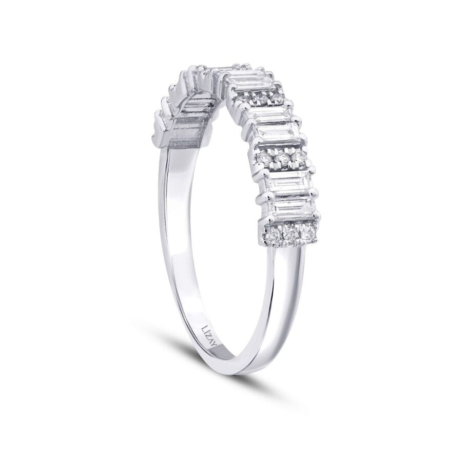 0,47 ct. Diamant Baguette Halb-Memoire-Ring