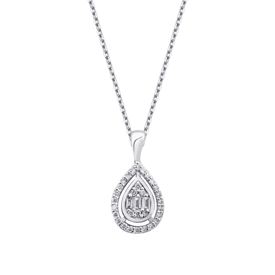 0.17 ct. Diamant Baguette Halskette