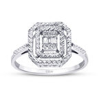 0.07 ct. Diamant Effekt Baguette Ring