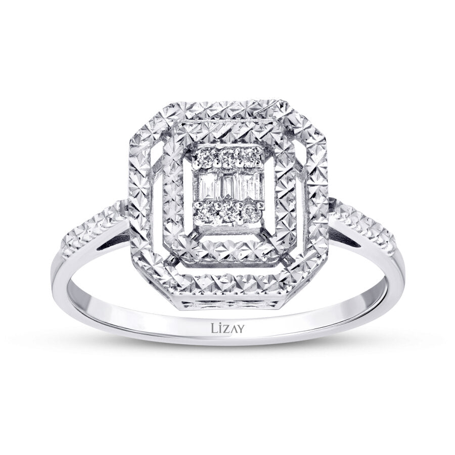 0.07 ct. Diamant Effekt Baguette Ring