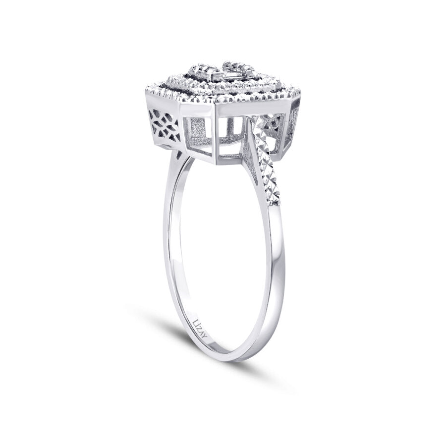 0,07 ct. Diamant Effekt Baguette Ring