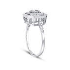 0,07 ct. Diamant Effekt Baguette Ring