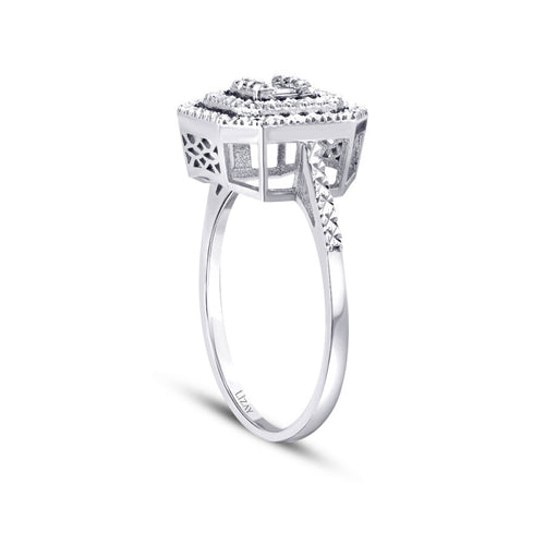 0,07 ct. Diamant Effekt Baguette Ring