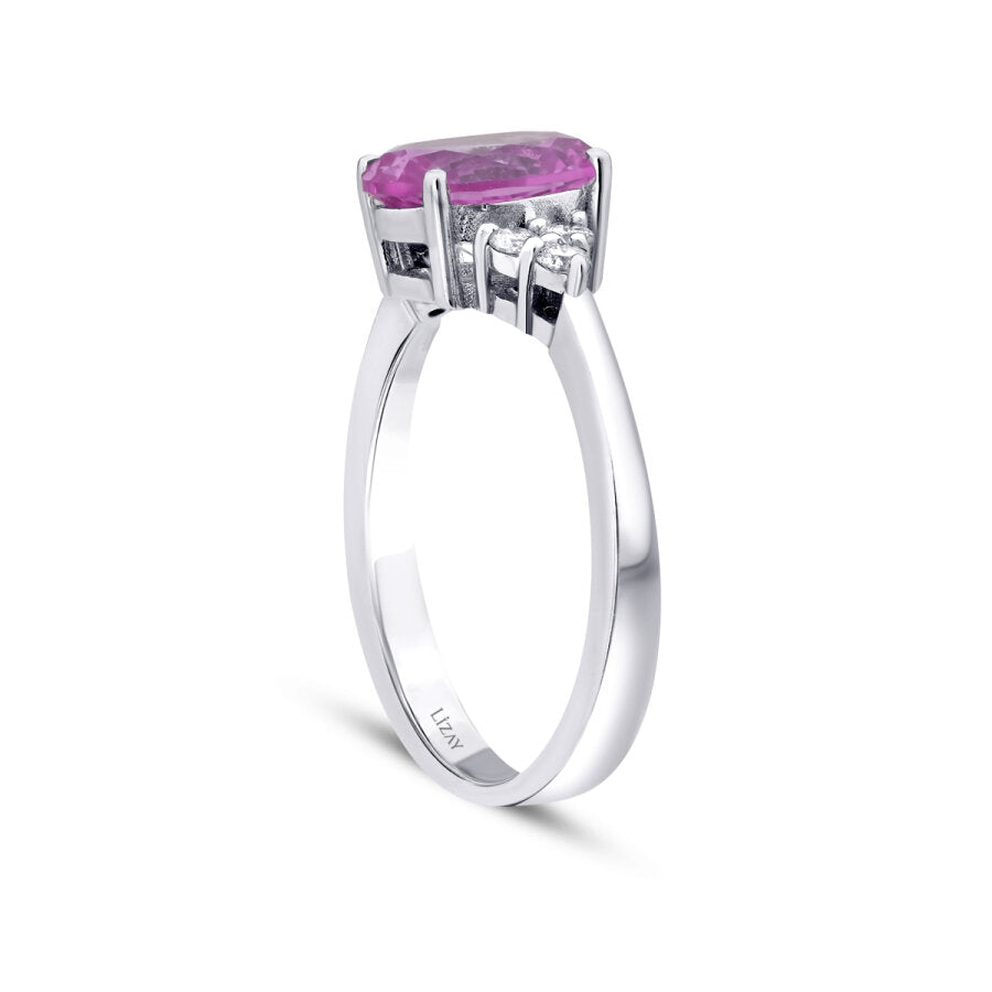 2.48 ct. Diamant Rosa Saphir Ring