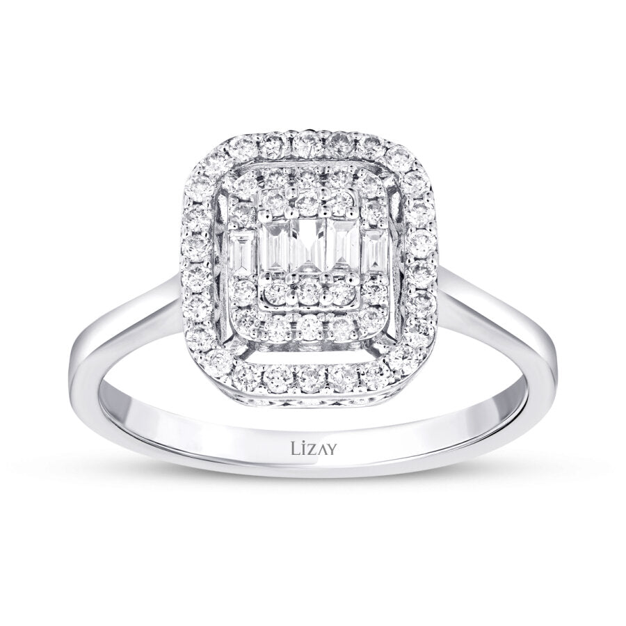 0,18 ct. Diamant Baguette Ring