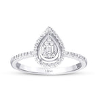 0,20 ct. Diamant Tropfen Baguette Ring