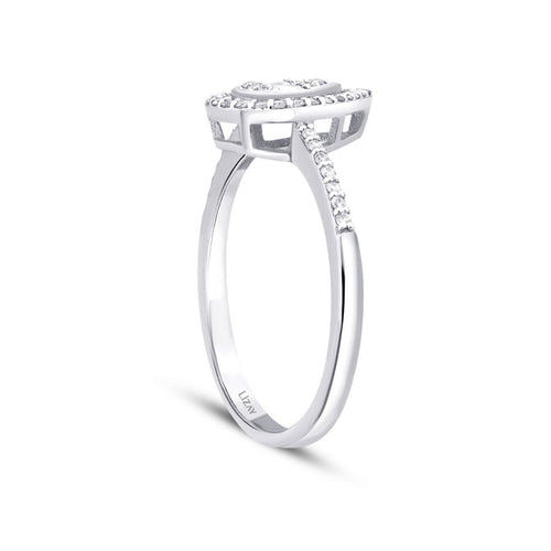 0,20 ct. Diamant Tropfen Baguette Ring