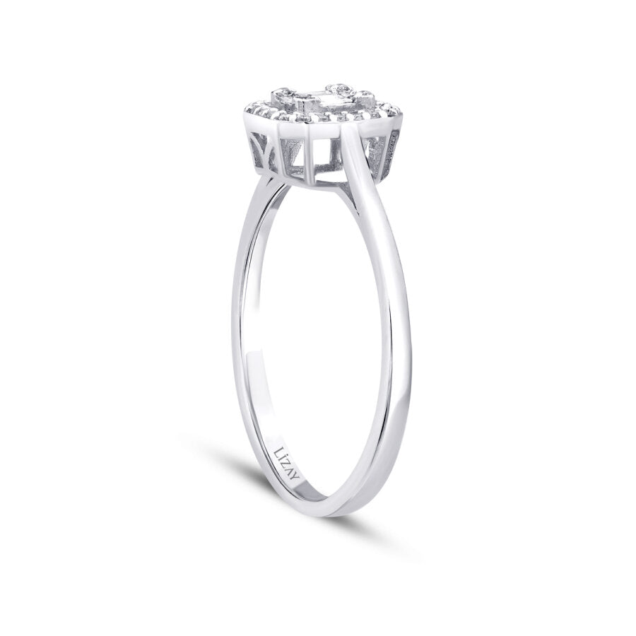 0,14 ct. Diamant Baguette Ring