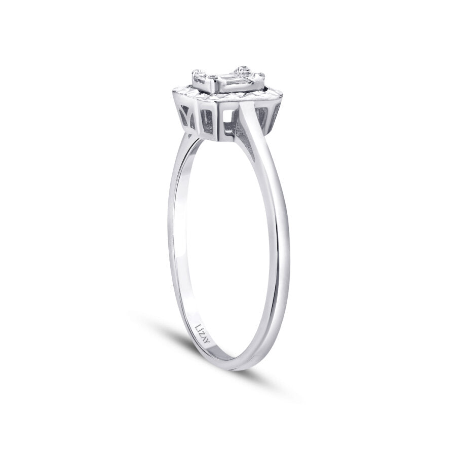 0,09 ct. Diamant Baguette Ring