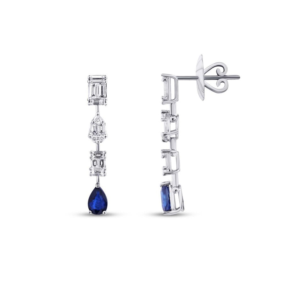 2,00 ct. Diamant Baguette Saphir Ohrringe