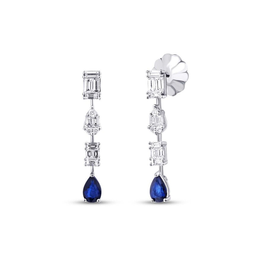 2,00 ct. Diamant Baguette Saphir Ohrringe