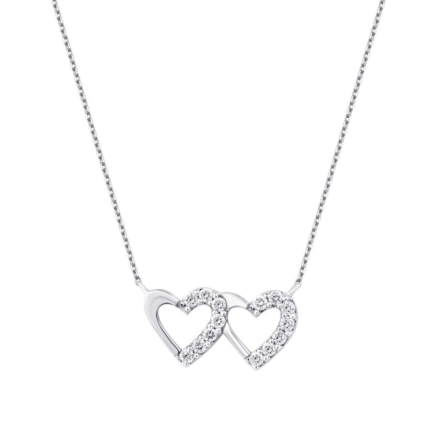 0.15 ct. Diamant Reihenherz Halskette