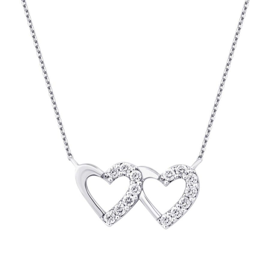 0.15 ct. Diamant Reihenherz Halskette