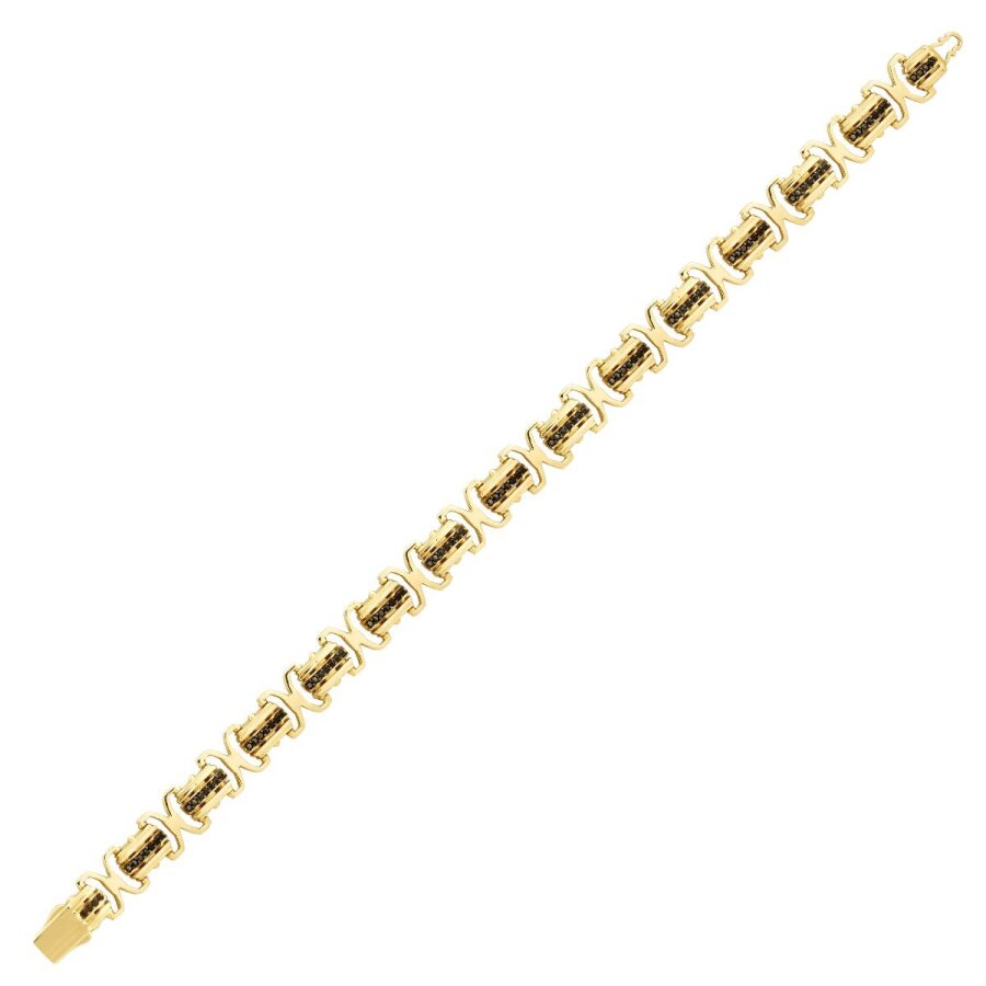 Herren-Armband mit schwarzem Stein aus Gold
