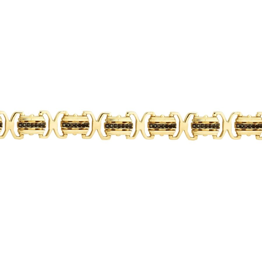 Herren-Armband mit schwarzem Stein aus Gold