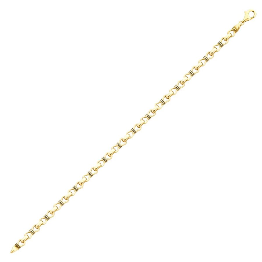 Herren-Armband mit Unendlichkeitssymbol und Kette aus Gold